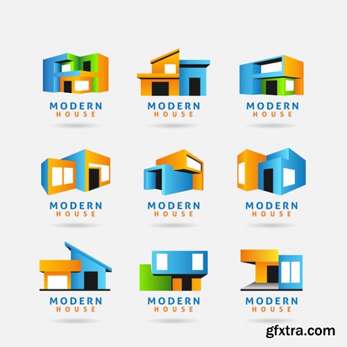 Collection of modern house logo vector design Collection of modern house logo vector design