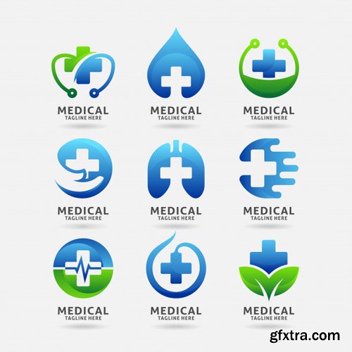 Collection of medical logo vector design