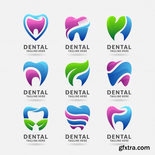 Collection of dental logo vector design