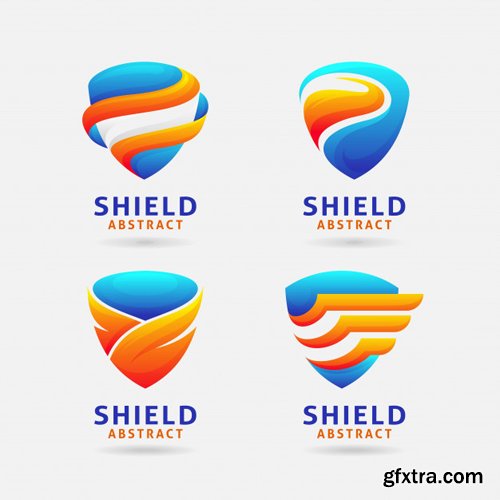 Abstract shield logo vector design