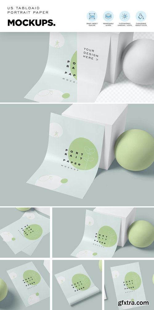 US Tabloid Size Paper Mockups