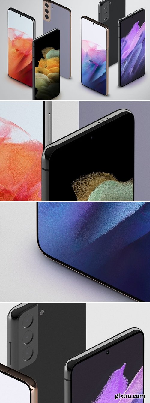 Samsung Galaxy S21 isometric Mockup