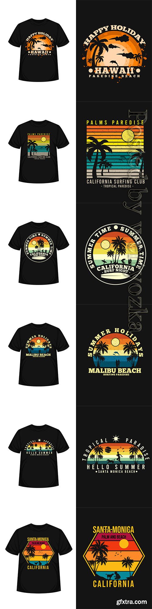 Summer paradise beach merchandise silhouette t shirt vector design