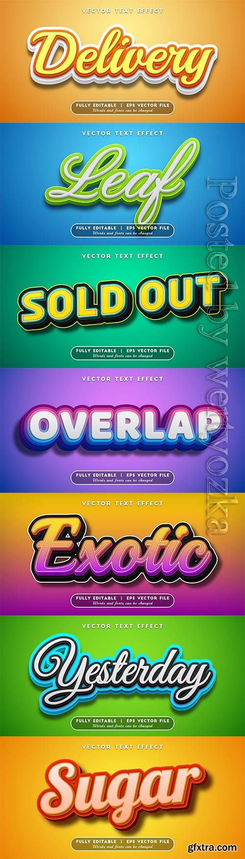 3d editable text style effect vector vol 517