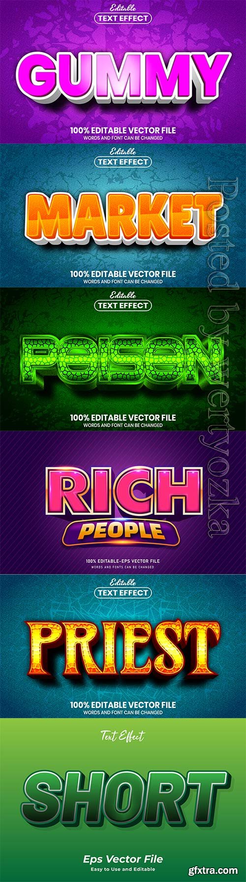 3d editable text style effect vector vol 524