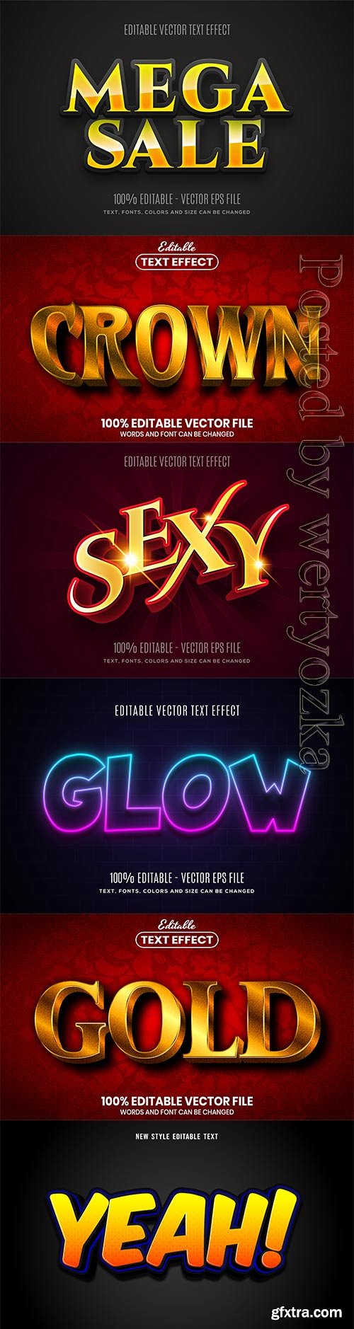 3d editable text style effect vector vol 519