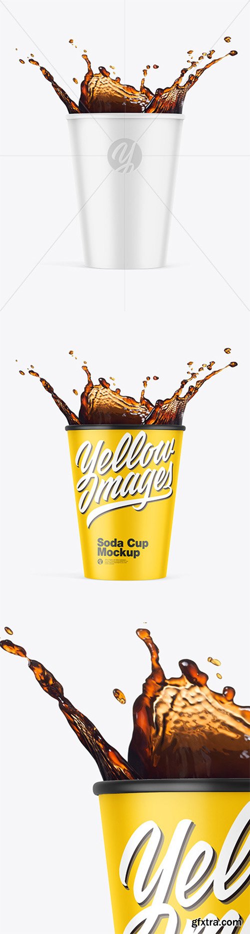 Matte Soda Cup w/ Splash Mockup 80730 Matte Soda Cup w/ Splash Mockup 80730