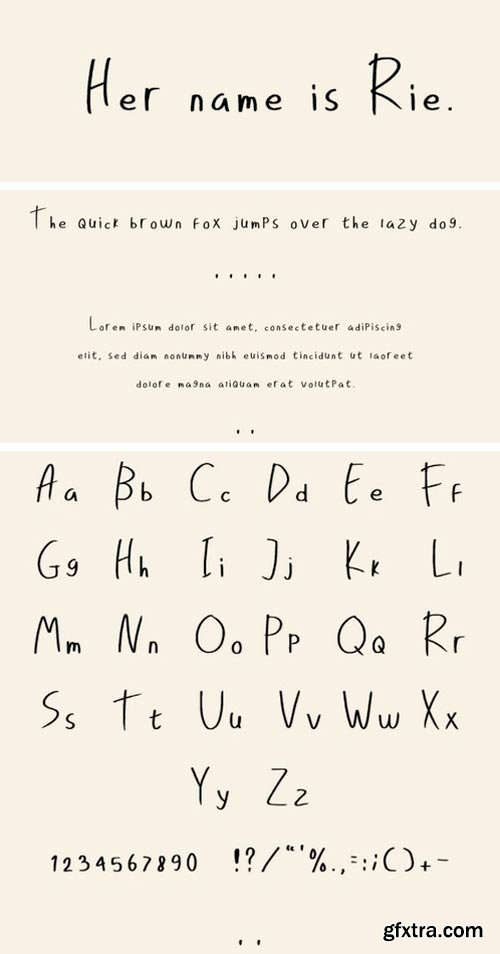 Her name is Rie font