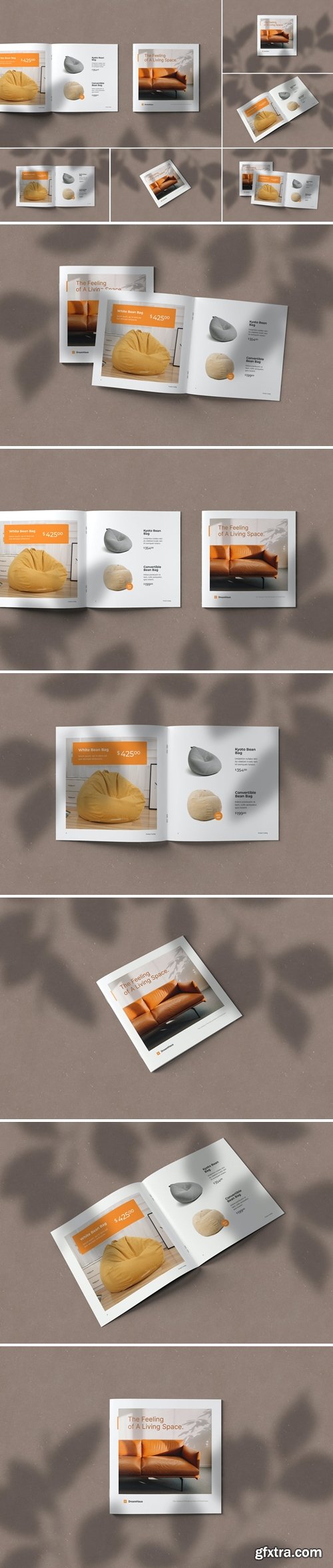 Square Brochure Catalog Mockups