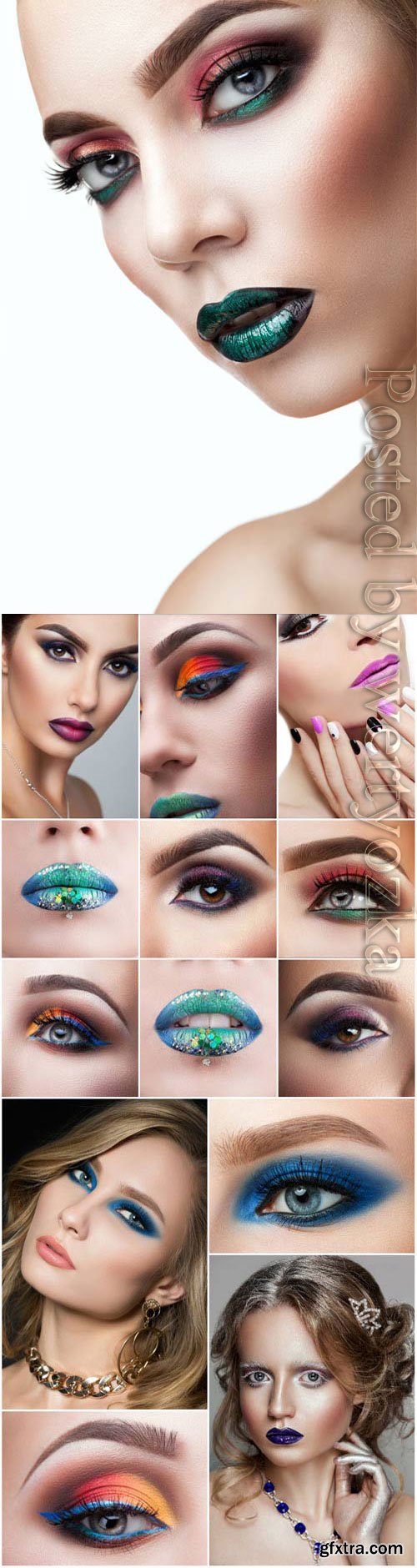 Girls with beautiful fashion makeup stock photo Girls with beautiful fashion makeup stock photo