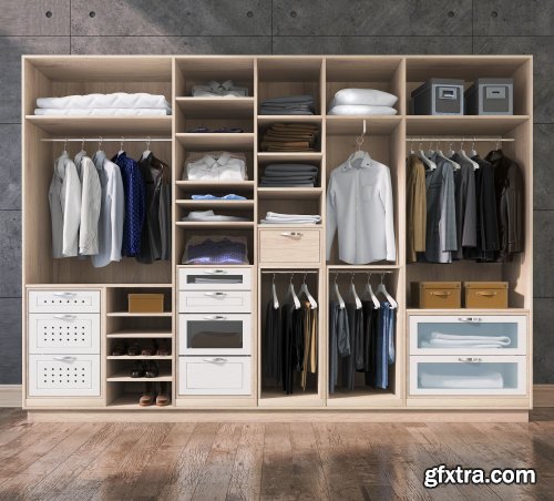 Cgtrader - Set for clothes and shoes cabinet