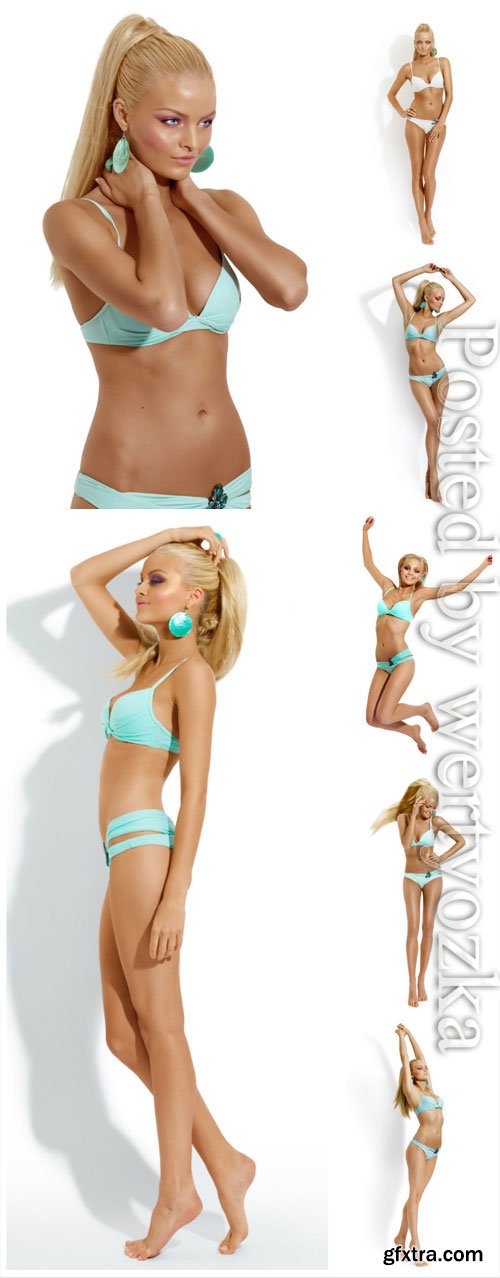 Girl in blue swimsuit stock photo Girl in blue swimsuit stock photo