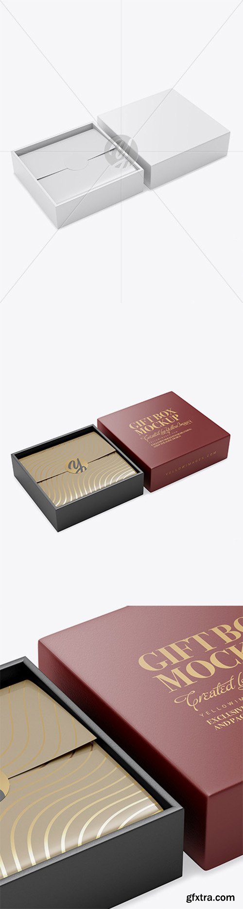 Opened Gift Box Mockup - Half Side View 45519 Opened Gift Box Mockup - Half Side View 45519