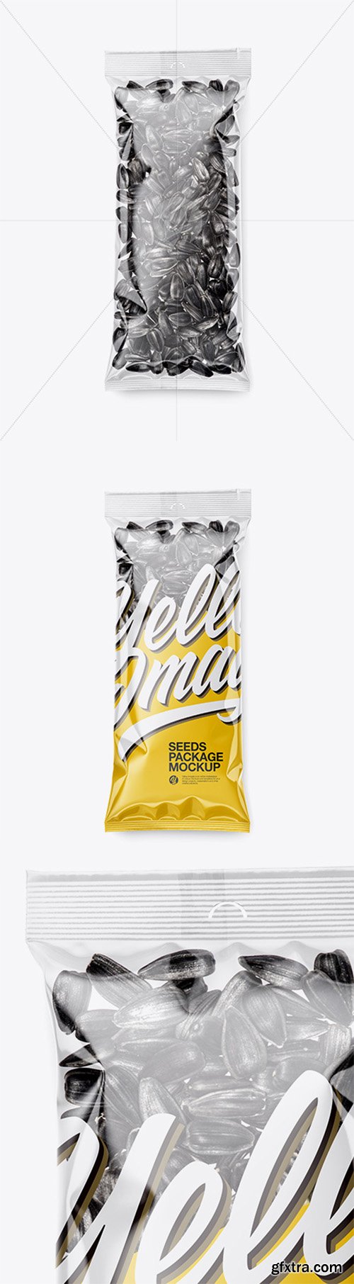 Clear Plastic Pack w/ Sunflower Seeds Mockup 44113 Clear Plastic Pack w/ Sunflower Seeds Mockup 44113