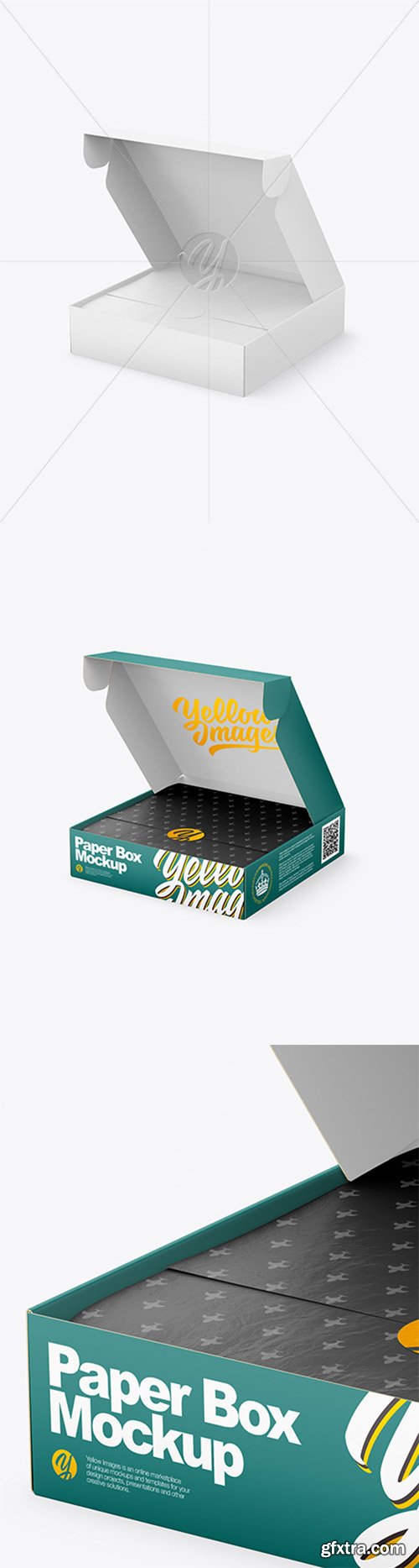 Opened Paper Box Mockup 43862