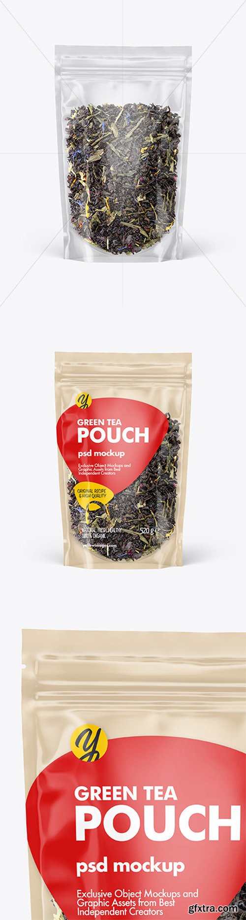 Clear Plastic Pouch w/ Green Tea Mockup 82768