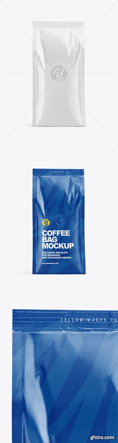 Glossy Coffee Bag Mockup - Front View 63255