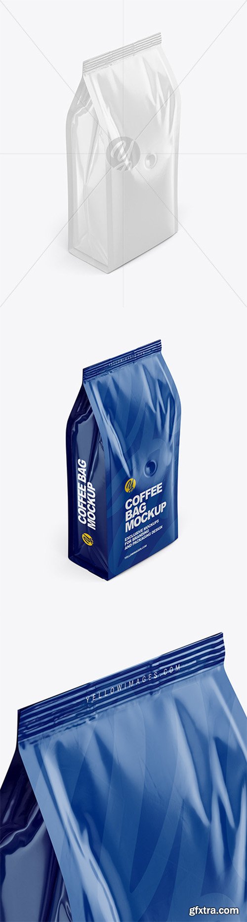 Glossy Coffee Bag Mockup - Half Side View 62601