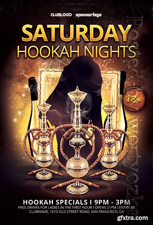 Hookah Nights - Premium flyer psd template