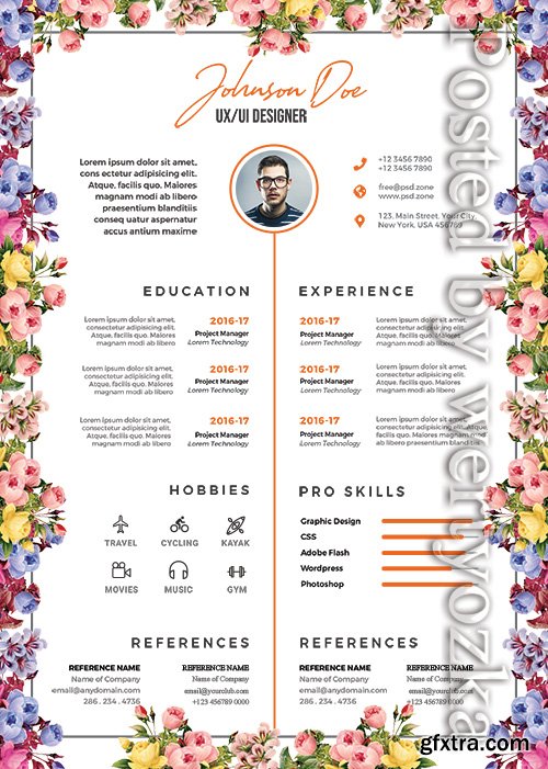 Beautiful Resume Design - Premium flyer psd template