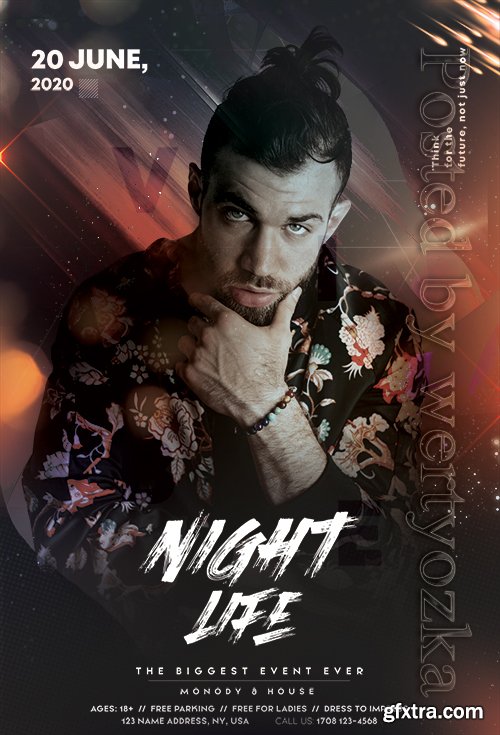 Night Life Vibe - Premium flyer psd template