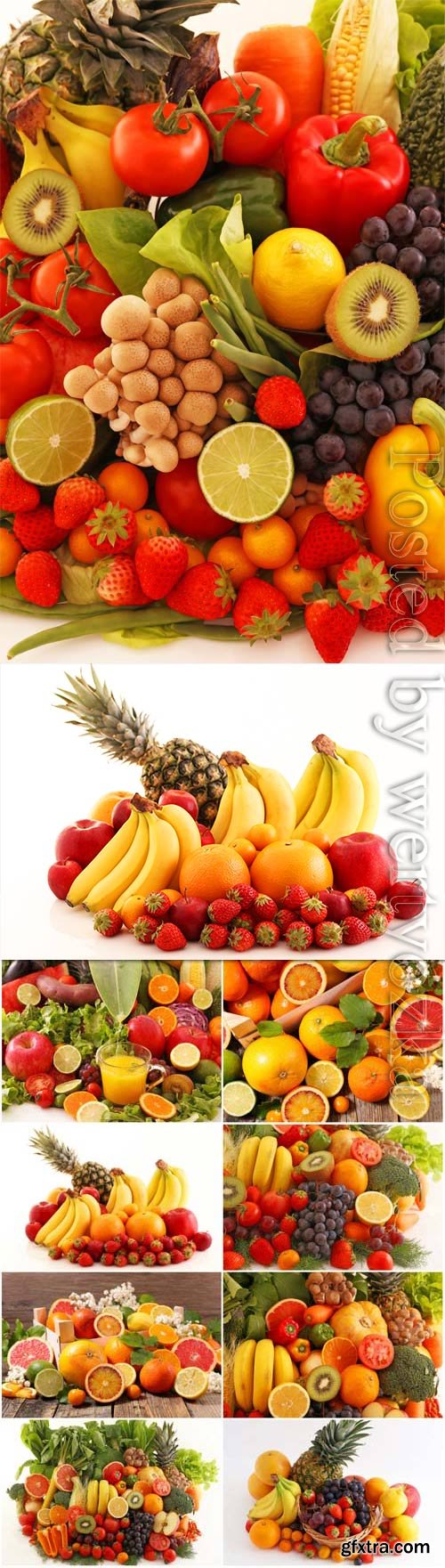 Set of fresh fruits and berries stock photo Set of fresh fruits and berries stock photo