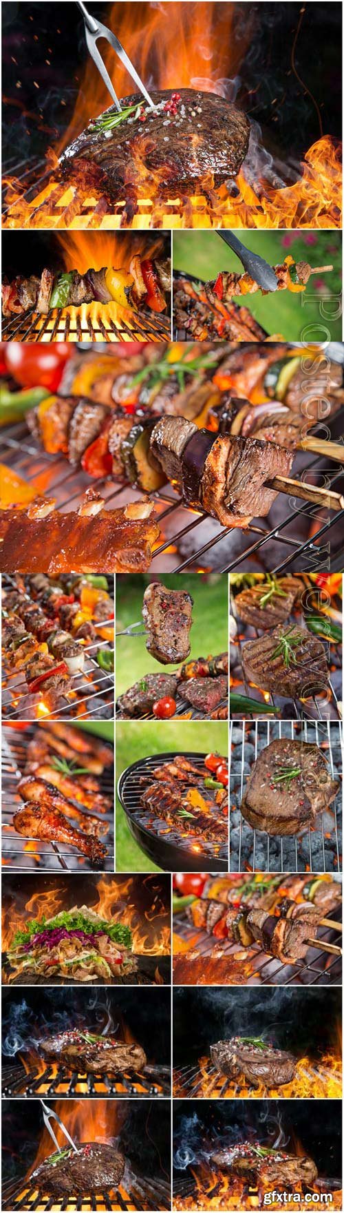 Barbecue and kebab stock photo