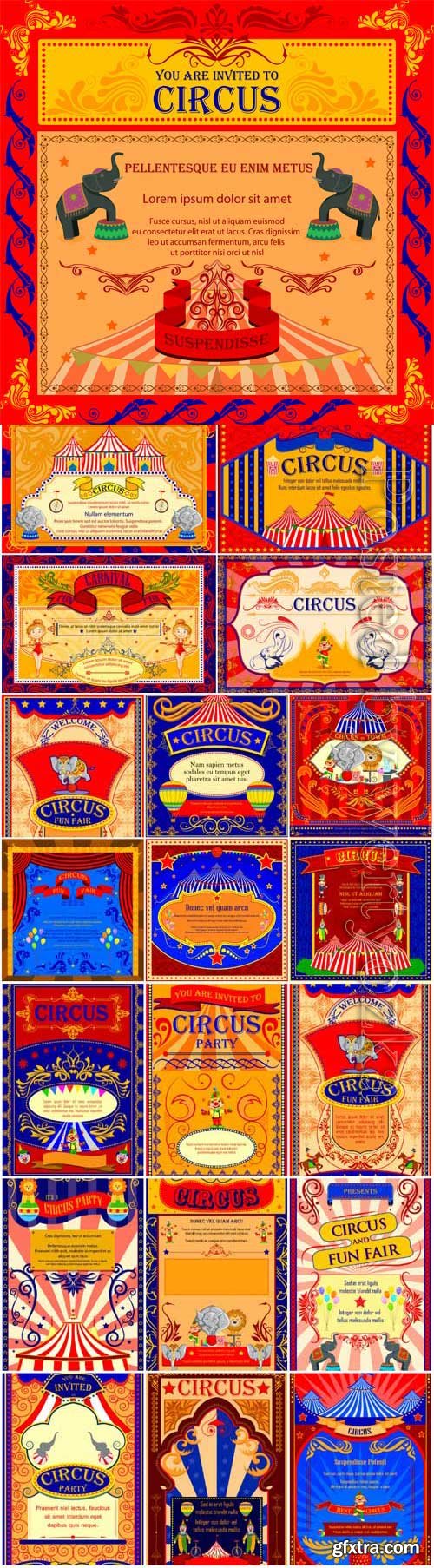 Circus advertising posters in vector Circus advertising posters in vector