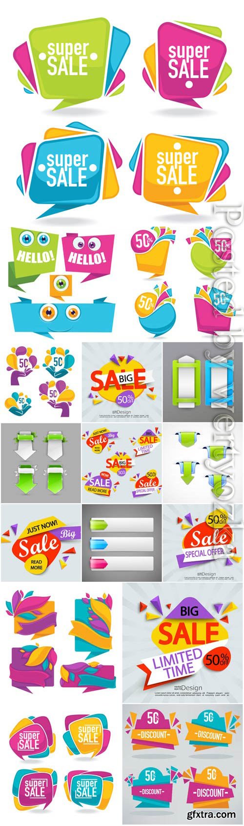 Discount color banners in vector Discount color banners in vector