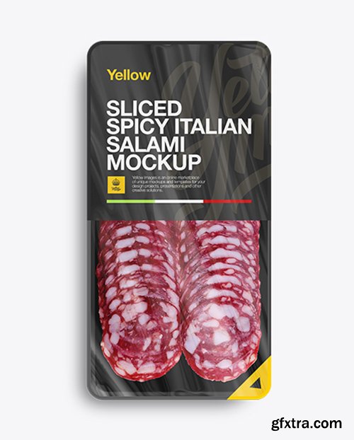 Plastic Vacuum Tray W/ Spicy Italian Salami Mockup 11138 Plastic Vacuum Tray W/ Spicy Italian Salami Mockup 11138