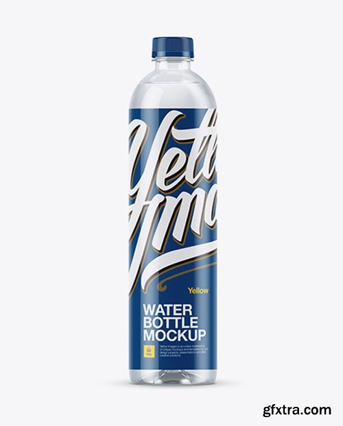 Clear PET Bottle With Water Mockup 16676 Clear PET Bottle With Water Mockup 16676