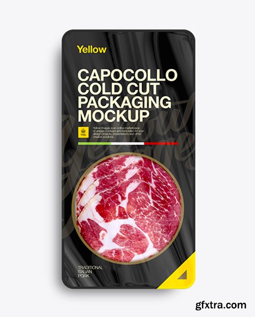 Plastic Vacuum Tray W/ Sliced Capicola Mockup 11127 Plastic Vacuum Tray W/ Sliced Capicola Mockup 11127