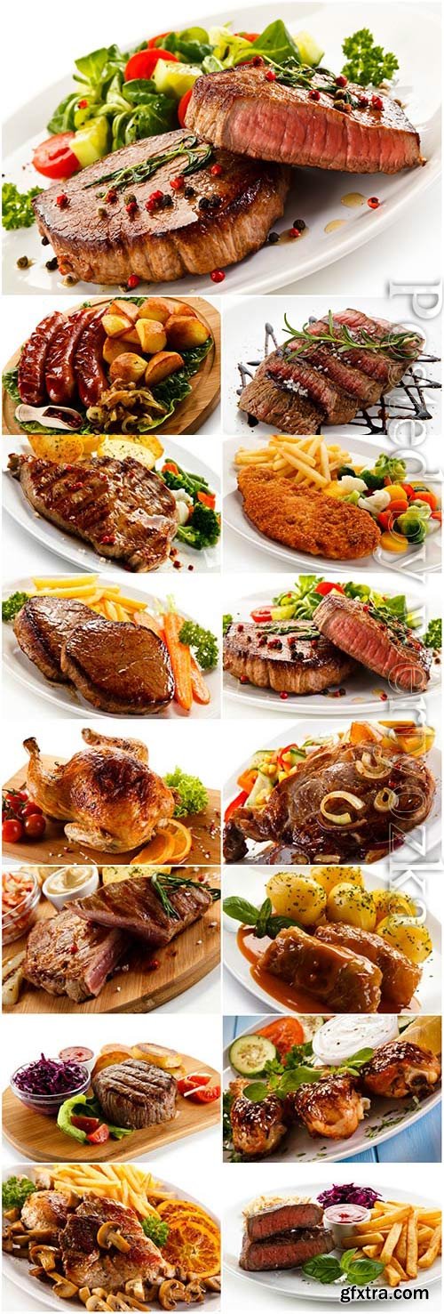 Dishes with meat and vegetables stock photo Dishes with meat and vegetables stock photo