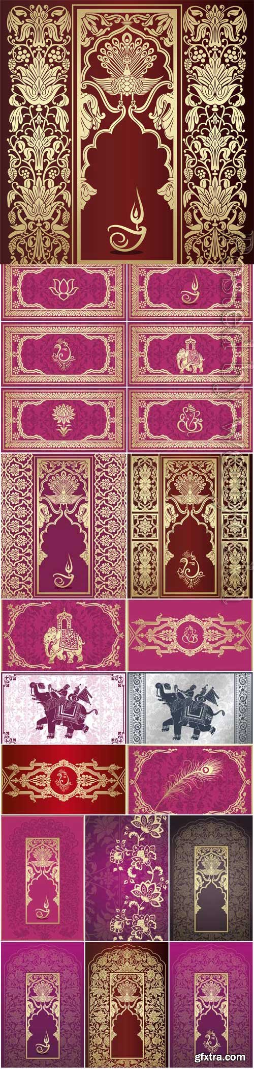 Gold Indian patterns in vector Gold Indian patterns in vector