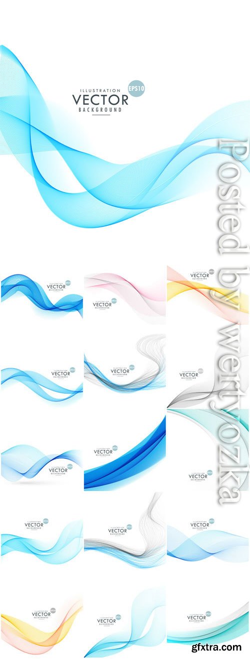 Colored waves for design in vector