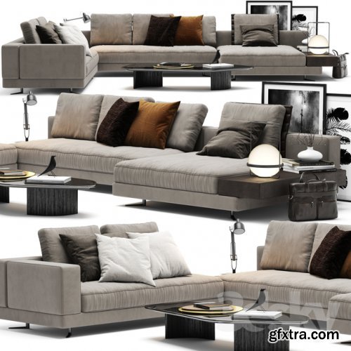 Minotti White Sofa 3d model