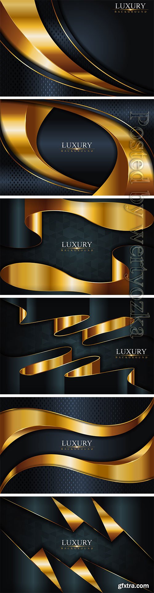 Luxury dark  with golden lines vector background
