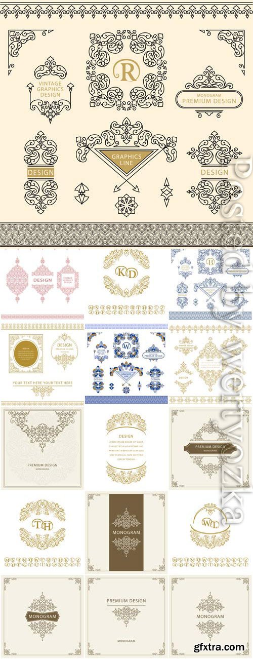 Vintage elements for design in vector Vintage elements for design in vector
