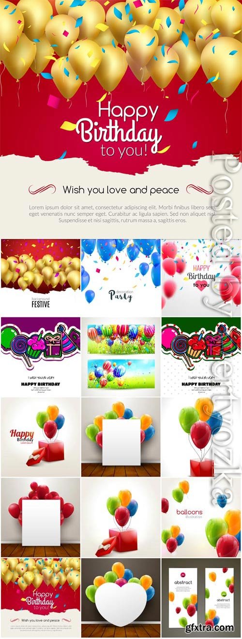 Happy birthday backgrounds in vector Happy birthday backgrounds in vector