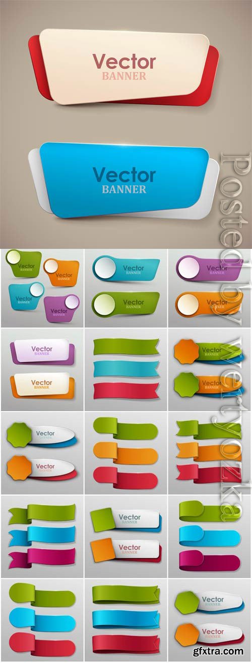 Colored original banners in vector Colored original banners in vector