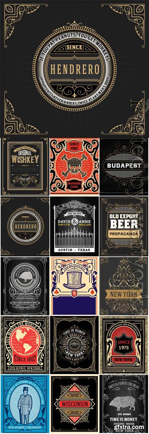 Vintage labels in vector