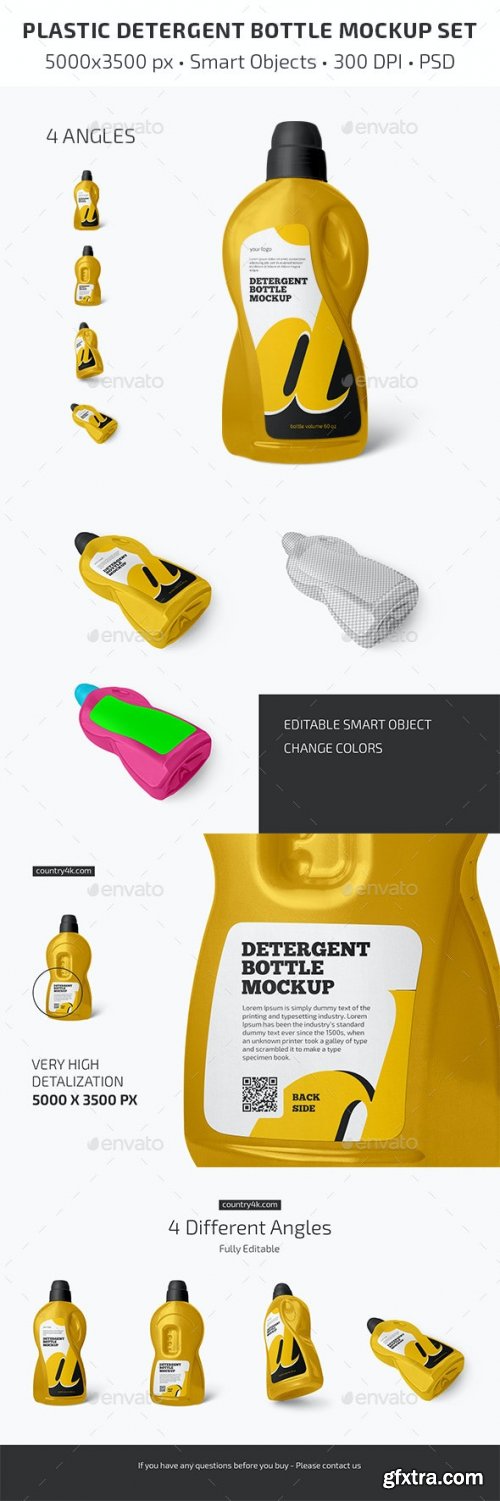 GraphicRiver - Plastic Detergent Bottle Mockup Set 32443071