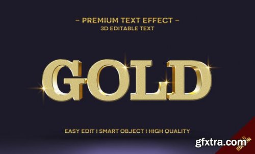 3d gold text style effect template