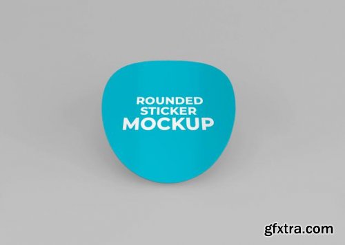 Rounded sticker mockup