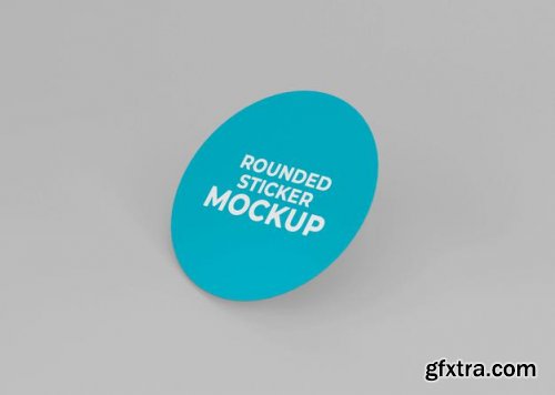 Rounded sticker mockup