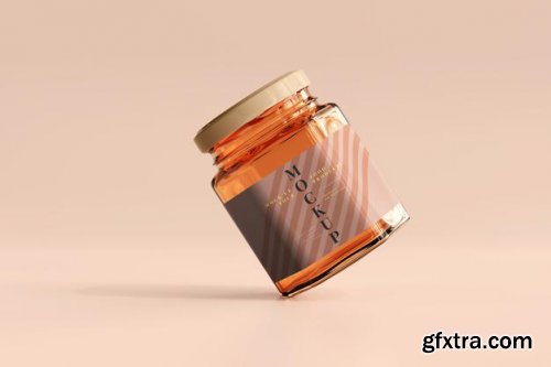 Amber glass jar mockup