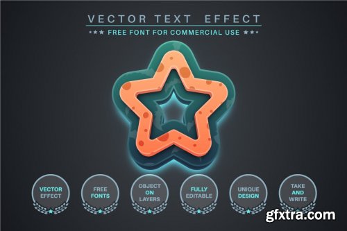 Dark Night - editable text effect, font style