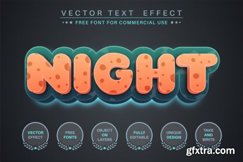 Dark Night - editable text effect, font style