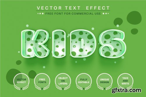 Kids dino - editable text effect, font style