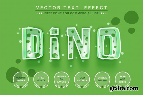 Kids dino - editable text effect, font style